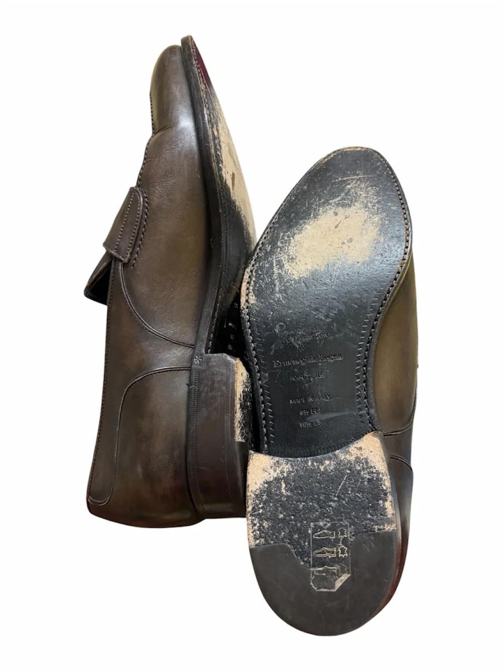 Ermenegildo Zegarra Classic Men's Brown Leather Penny Loafers made in Italy